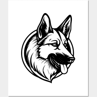 German Shepard Dog Logo Posters and Art